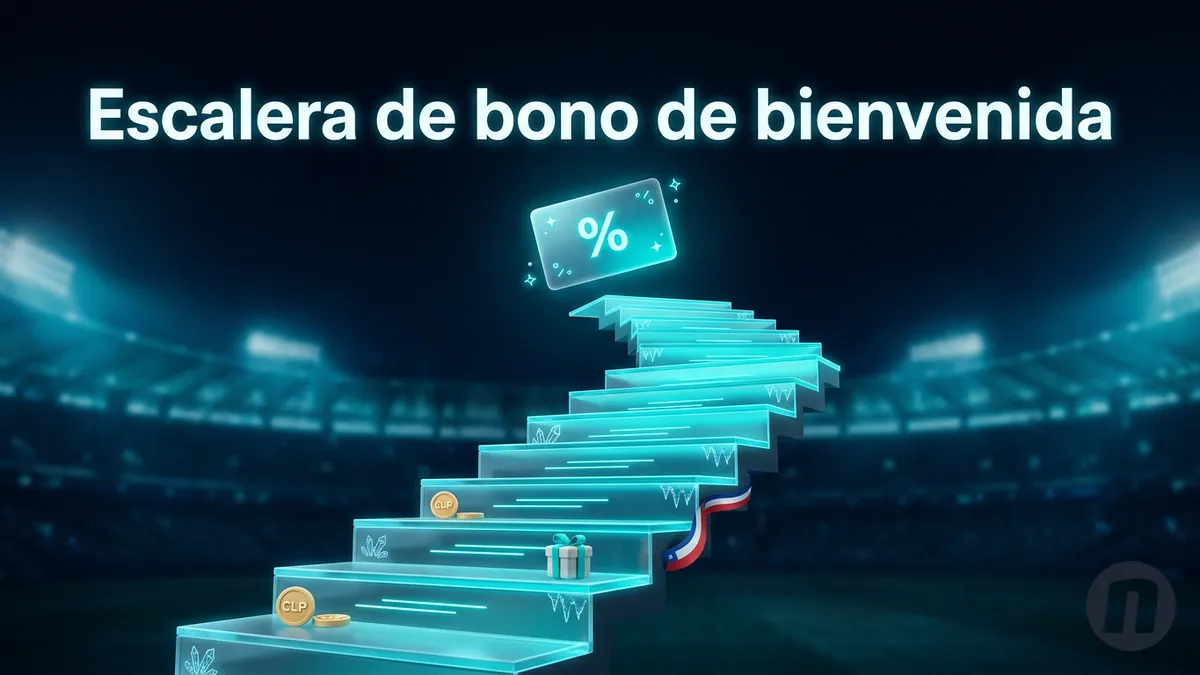 Escalera visual de niveles de bono de bienvenida en apuestas y casino