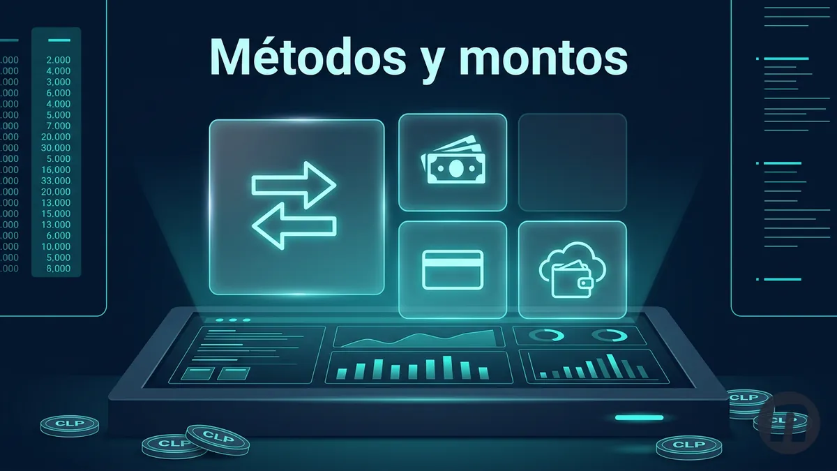 Comparación visual de métodos de depósito y montos en Novibet Chile