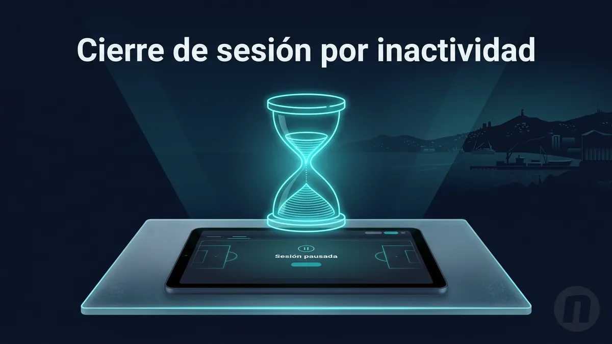 Reloj de arena digital turquesa que representa el cierre automático de sesión en Novibet tras inactividad