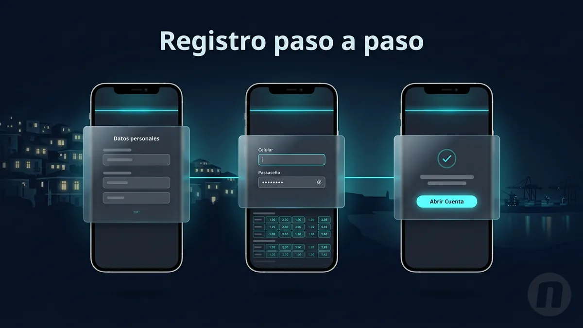 Secuencia de pantallas del formulario de registro de Novibet Chile paso a paso desde el celular