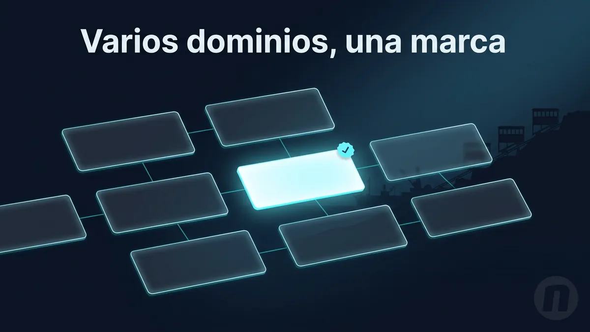 Comparación visual de dominios regionales de Novibet con el dominio vigente para Chile destacado